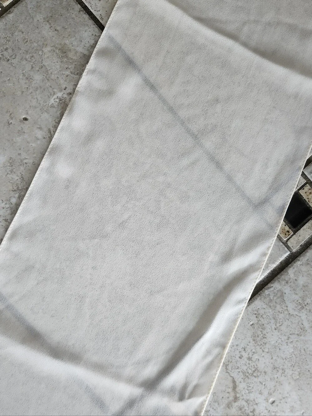 Elegant Cream Sheer Silk Scarf/Head Scarf 8x86 Inches